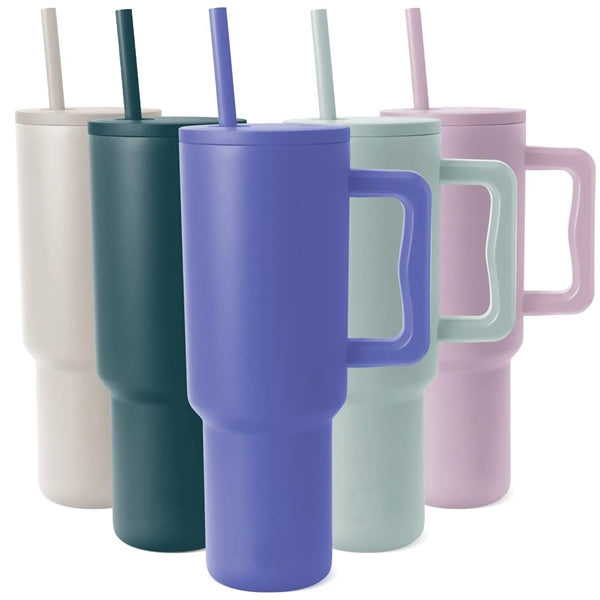 40 oz Tumbler with Handle and Straw Lid