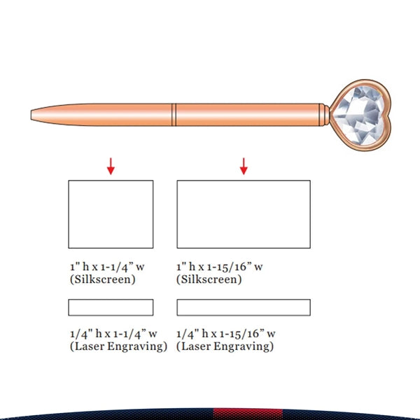Heart Diamond Metal Pen