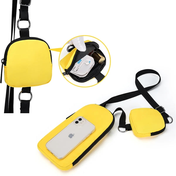 Unisex Crossbody Bag with Small Pouch