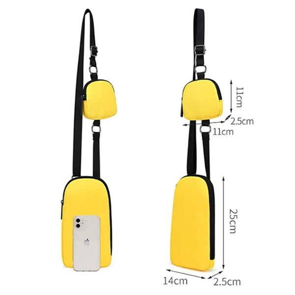 Unisex Crossbody Bag with Small Pouch