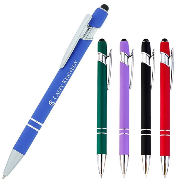 Incline Soft Touch Stylus Metal Pen - Laser Engraved
