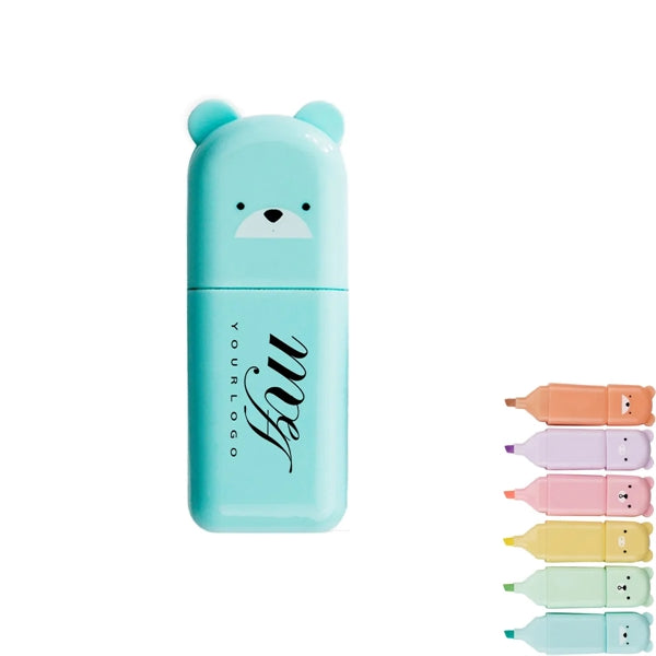 Highlight Mini Marker Pens Animal Shape Cute Chisel Tip