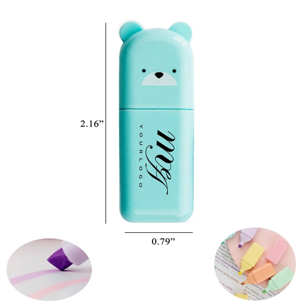 Highlight Mini Marker Pens Animal Shape Cute Chisel Tip