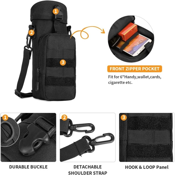 Tactical Kettle Bag Bottle Holder Outdoor Hiking Pouch