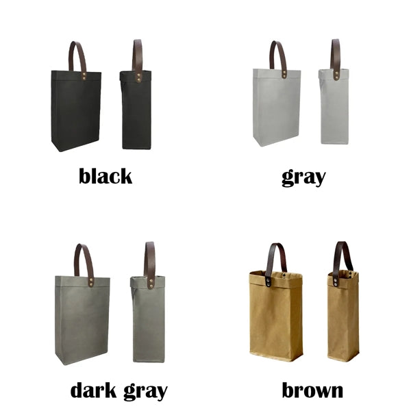 Washed Kraft Paper Wine Bag