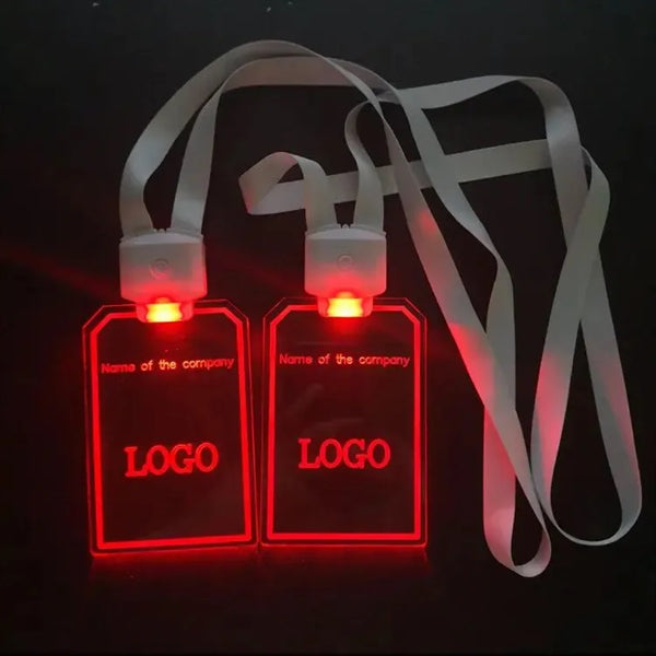 LED Badge Holder Necklace with Lanyard