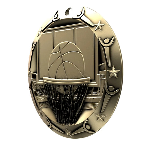 3'' World Class Basketball Medal