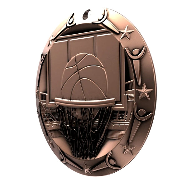 3'' World Class Basketball Medal