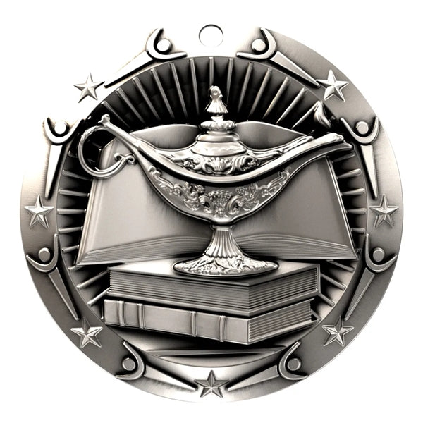 3'' World Class Book & Lamp Medal