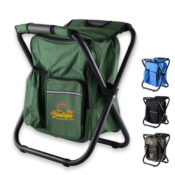 Outdoor Backpack Cooler Fishing Foldable Stool Chair