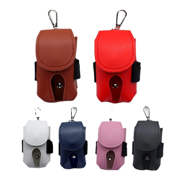 Vegan Leather Golf Ball Belt Waist Bag With Carabiner Hook