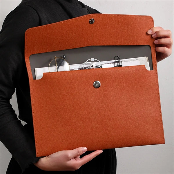 PU Leather A4 File Document Holder Waterproof Envelope Case