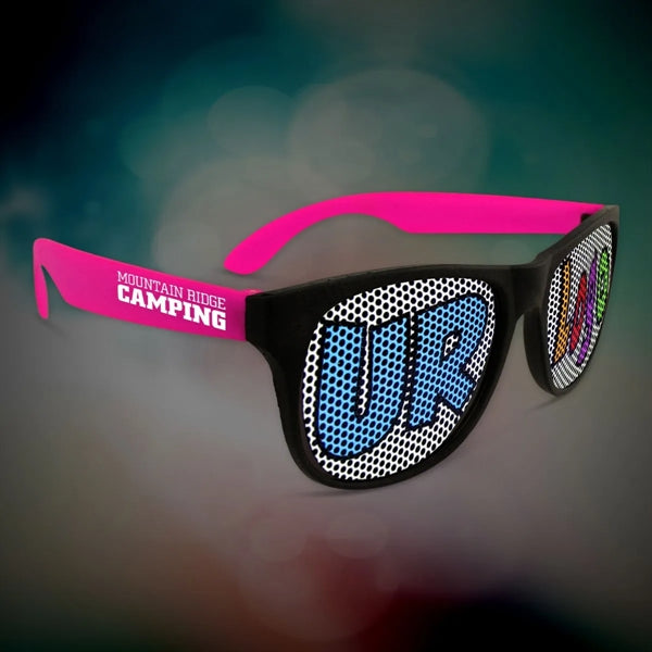 Neon Billboard Sunglasses Printed Lenses, Imprinted
