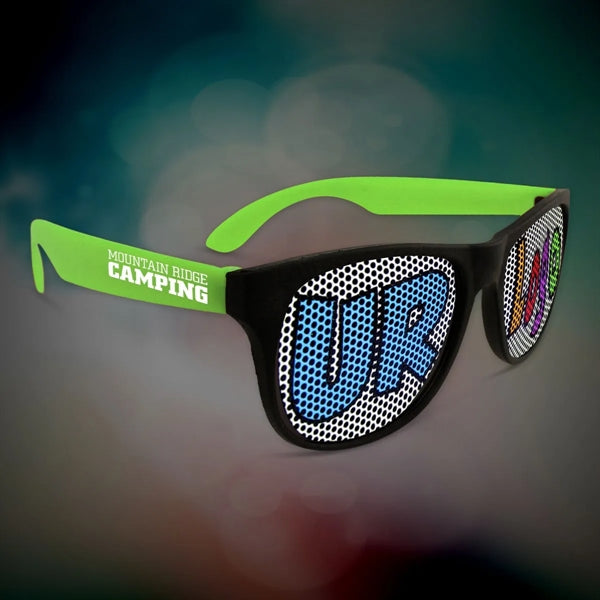 Neon Billboard Sunglasses Printed Lenses, Imprinted