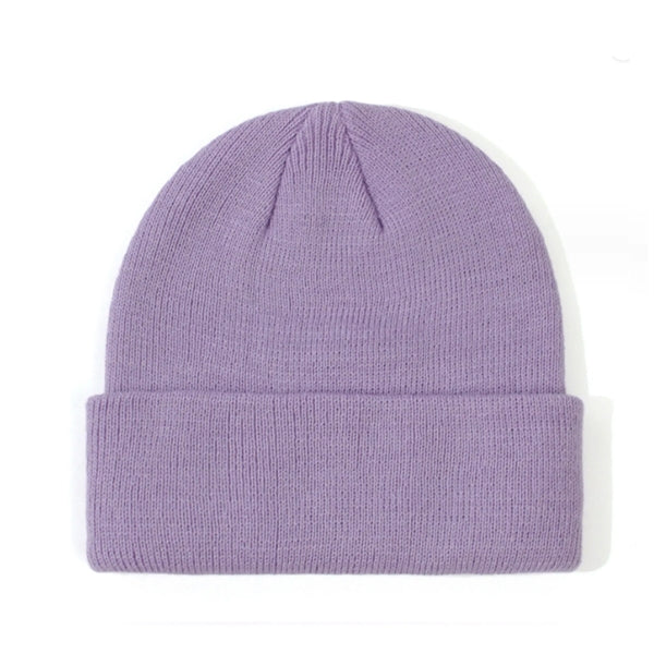 Children Solid Knitted Beanie Hat