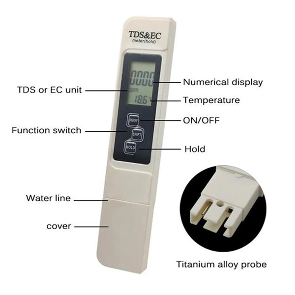TDS & EC & Temperature Meter Digital Water Quality Test Pen