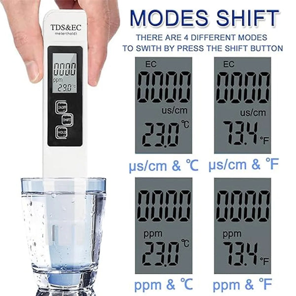 TDS & EC & Temperature Meter Digital Water Quality Test Pen