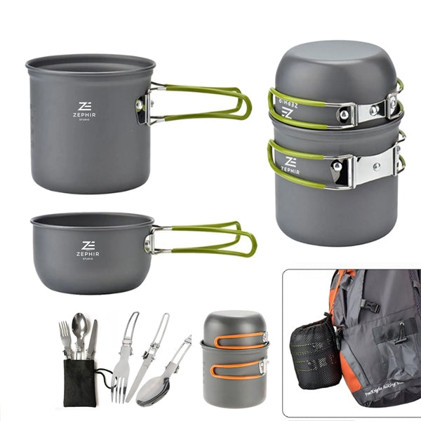 Portable Camping Cookware Set with Cutlery