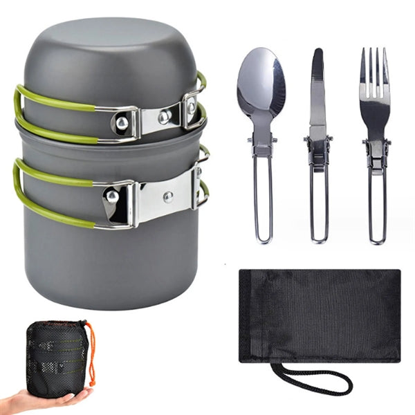 Portable Camping Cookware Set with Cutlery