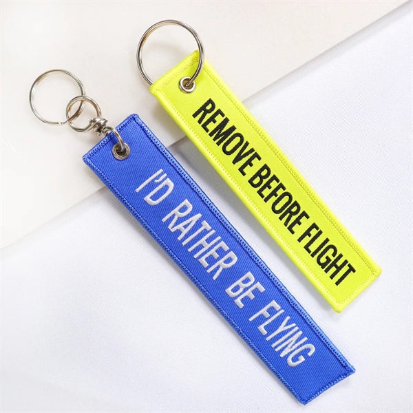Embroidery Woven Flight Keychain