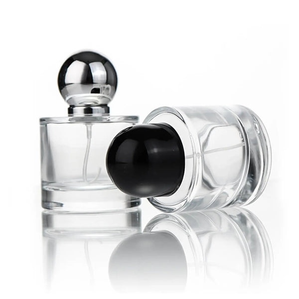 50ml Round Sprayer Perfume Dispenser Glass Bottle with Caps