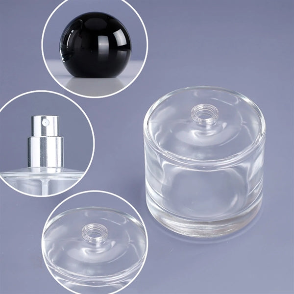 50ml Round Sprayer Perfume Dispenser Glass Bottle with Caps
