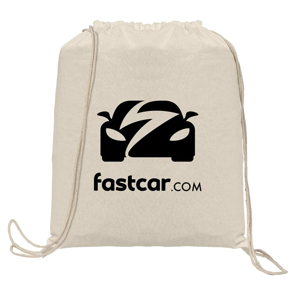 Java - 5 oz Natural Cotton Drawstring Backpack