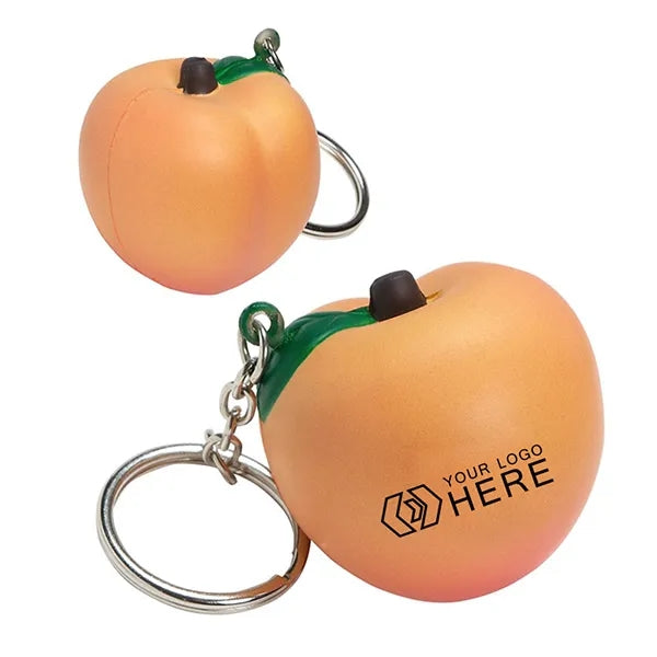 Peach Stress Ball Key Chain