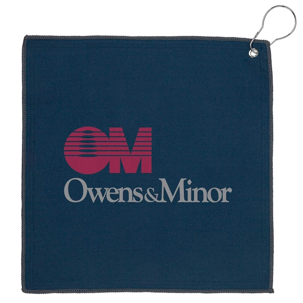 12x12 Recycled Golf Towel with Carabiner