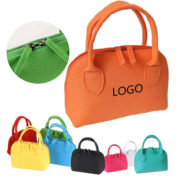 Multicolor Felt Handbag With Zipper