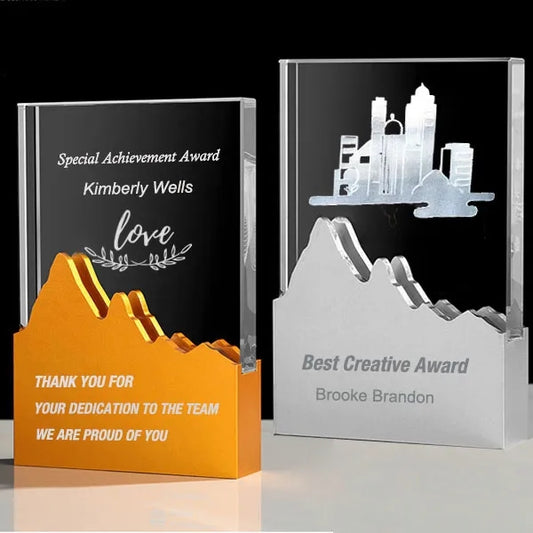 Crystal Metal Mountain Trophy Award