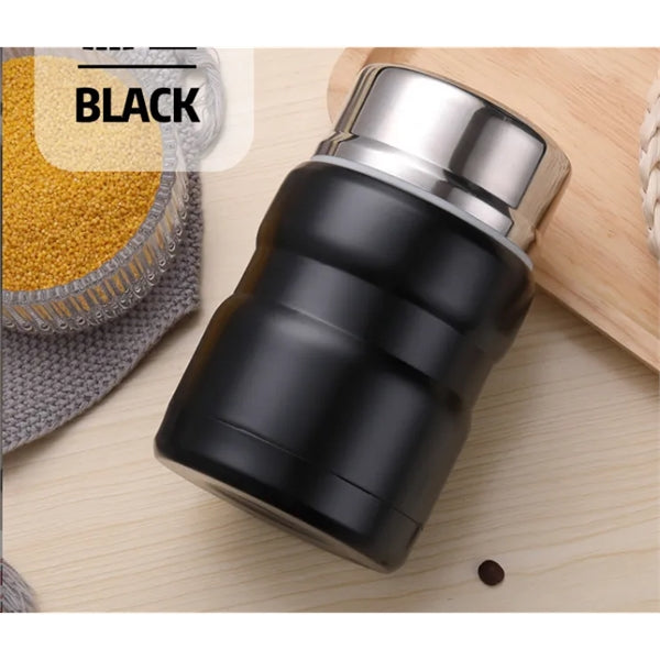Insulated Stainless Steel Food Jar with Folding Spoon