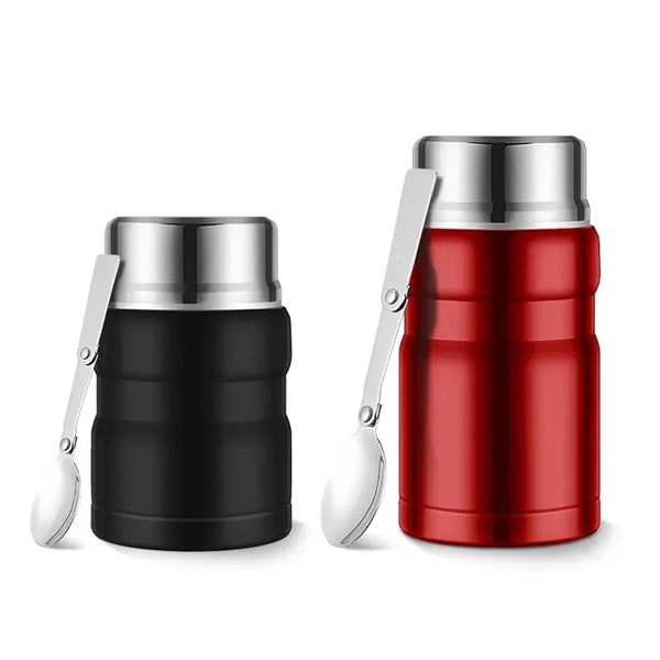 Insulated Stainless Steel Food Jar with Folding Spoon