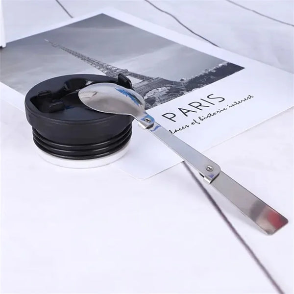 Insulated Stainless Steel Food Jar with Folding Spoon