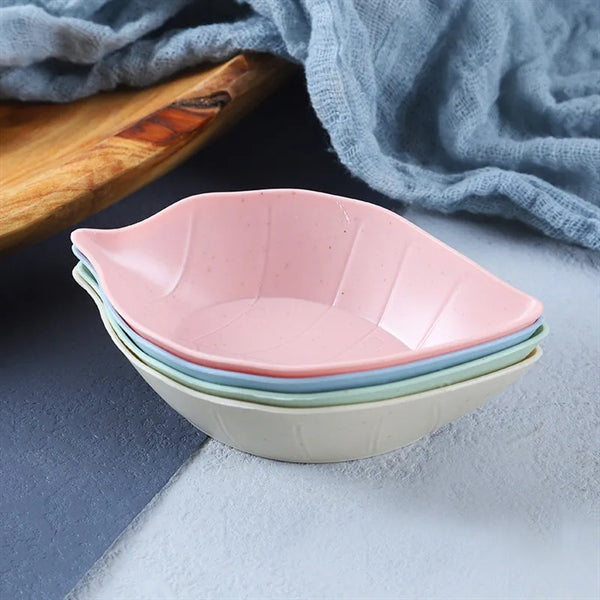 Sauce Dish Wheat Straw Creative Leaf Shaped Dipping Bowl
