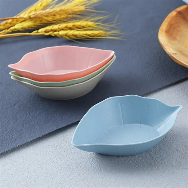 Sauce Dish Wheat Straw Creative Leaf Shaped Dipping Bowl