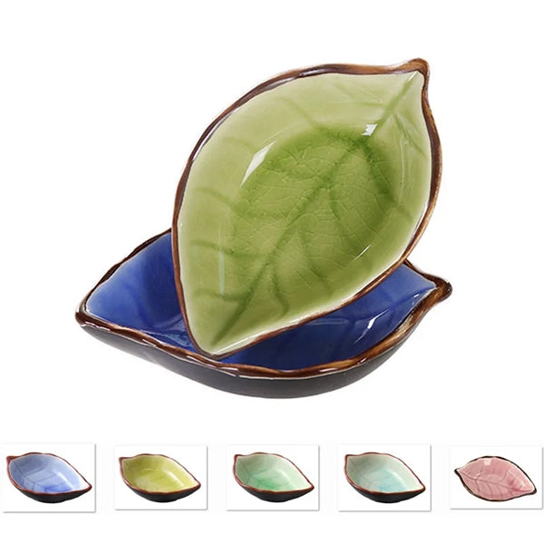 Creative Leaf Ceramic Seasoning Dish Bowl Porcelain Dip