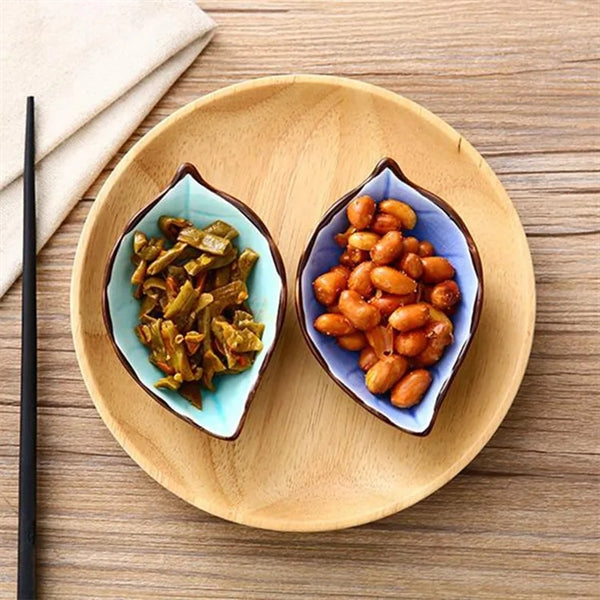 Creative Leaf Ceramic Seasoning Dish Bowl Porcelain Dip