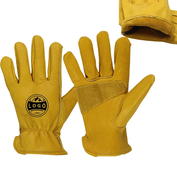 BC Yellow Leather Truck Driver Wrok Gloves