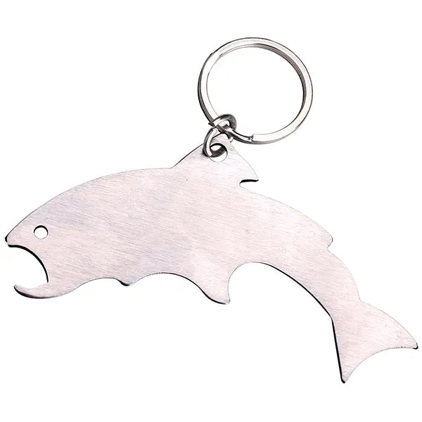 Trout Shaped Stainless Steel Bottle Opener w/ Key Ring