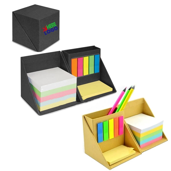 Multi-Function Sticky Note Set With Pen Holder