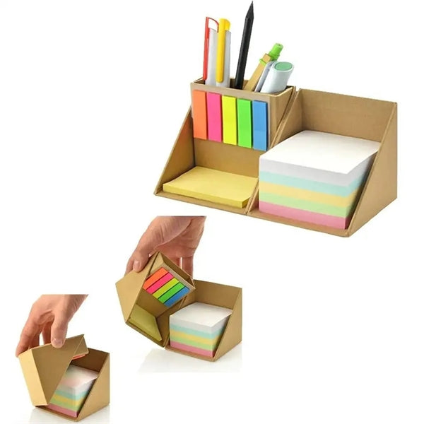 Multi-Function Sticky Note Set With Pen Holder