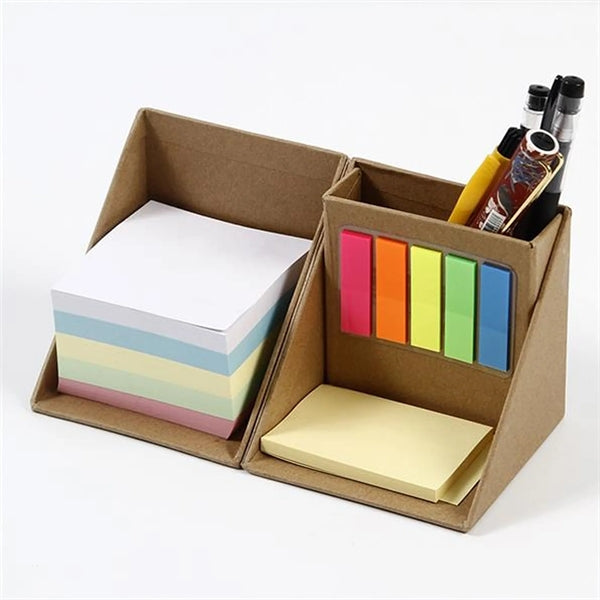 Multi-Function Sticky Note Set With Pen Holder