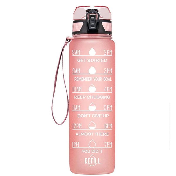 32oz Plastic Water Bottle With Time Scale