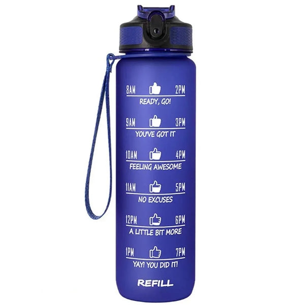 32oz Plastic Water Bottle With Time Scale