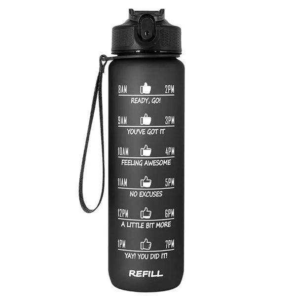 32oz Plastic Water Bottle With Time Scale