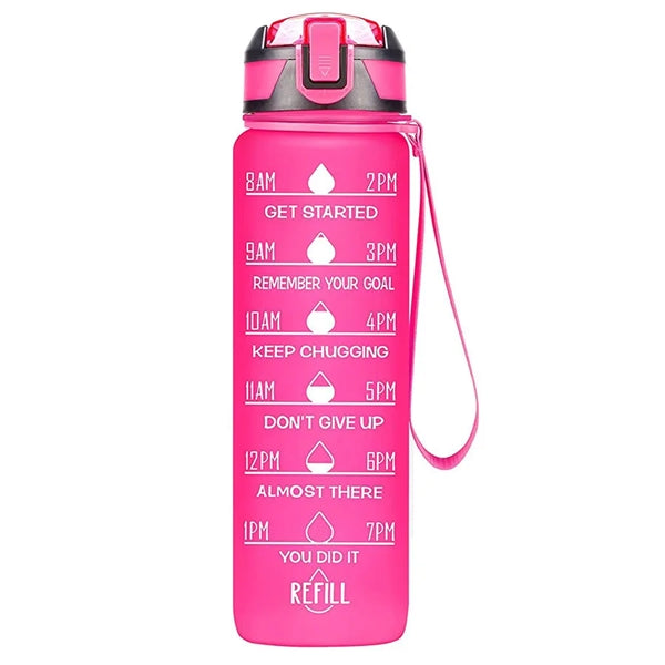 32oz Plastic Water Bottle With Time Scale