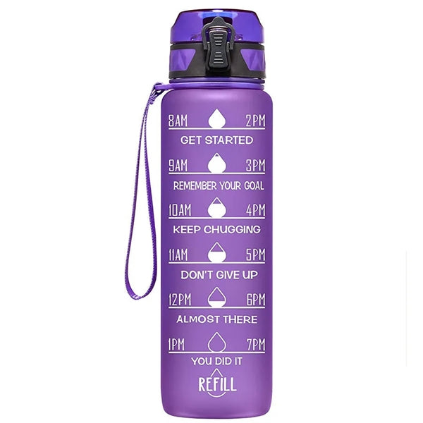 32oz Plastic Water Bottle With Time Scale