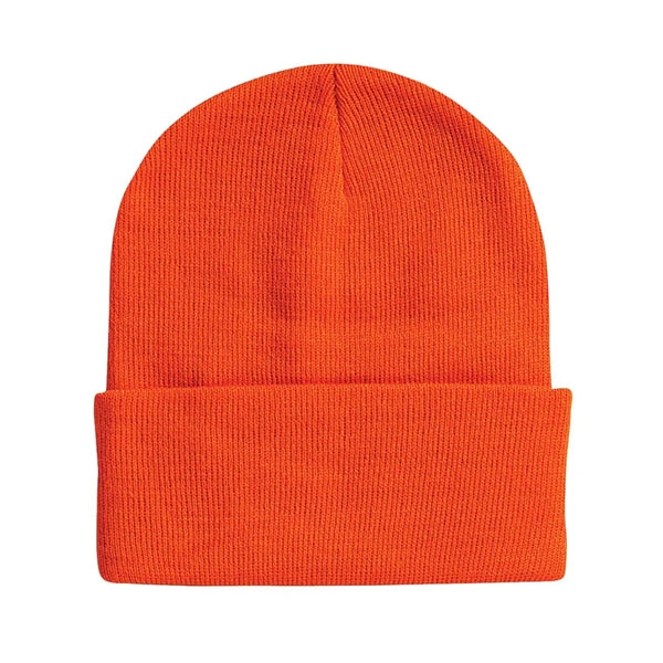 Cuffed Beanie With Faux Leather Patch