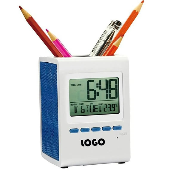 Digital Clock With Pen Stand